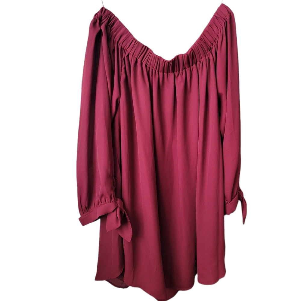 Large, burgundy dress